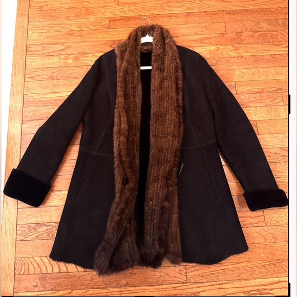 Rare Y2K HISO HIDESOCIETY Shawl Mink Fur Sheepskin Shearling Short Coat - Picture 5 of 14